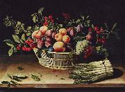 Louise Moillon Weintrauben, apfel und Melonen oil painting